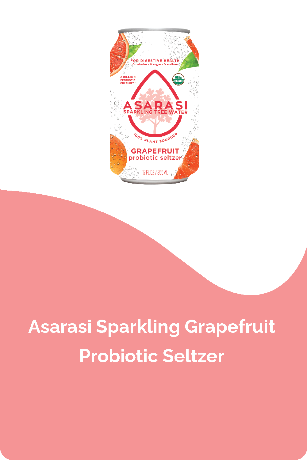 Asarasi Grapefruit Probiotic Seltzer - 12-Pack