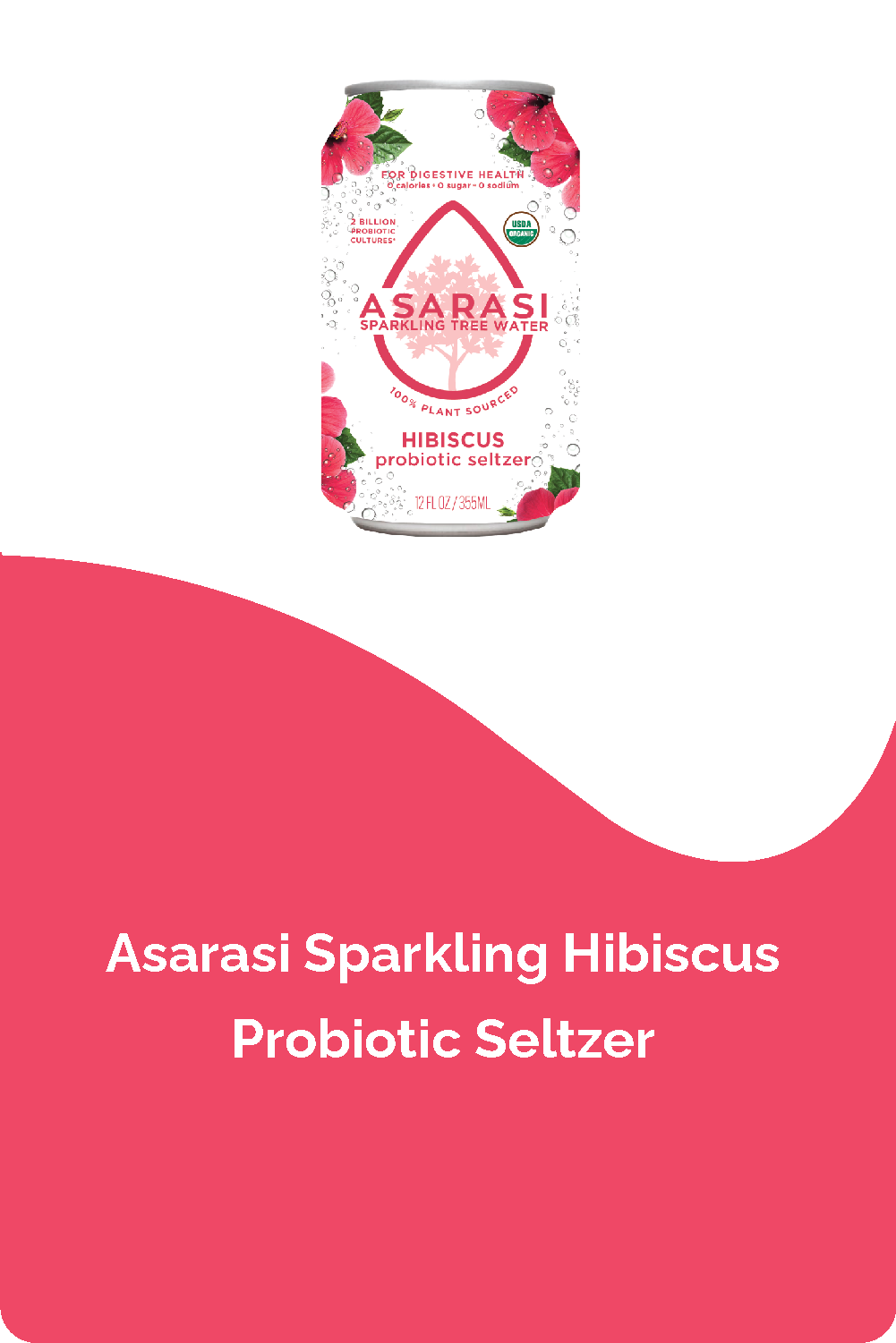 Asarasi Hibiscus Probiotic Seltzer - 12-Pack