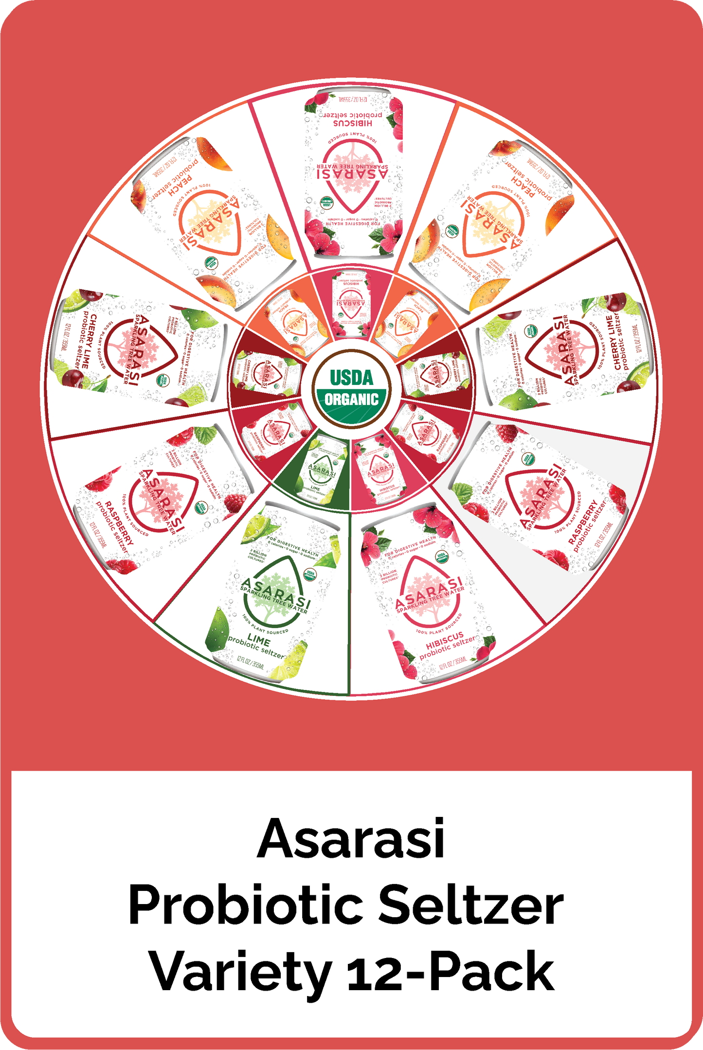 Asarasi Probiotic Seltzer - Variety 12-Pack