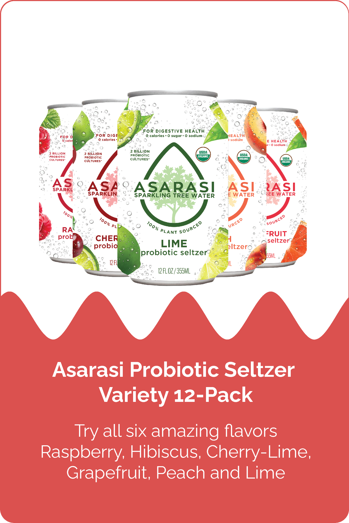 Asarasi Probiotic Seltzer - Variety 12-Pack