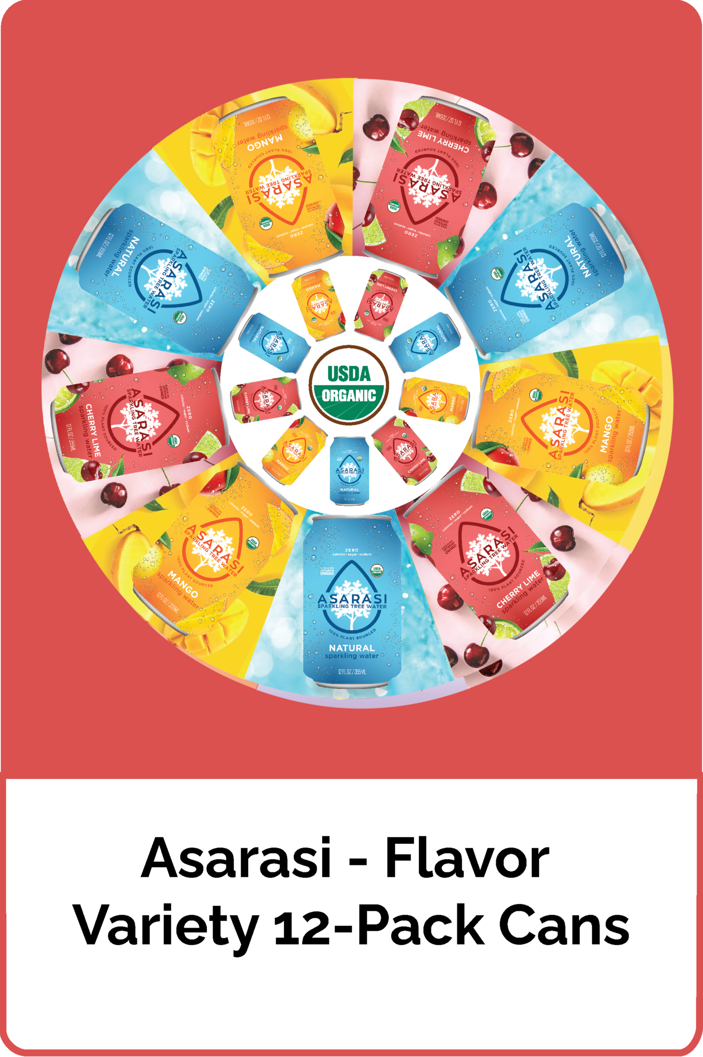 Asarasi Sparkling 3 Flavor Variety 12-Pack