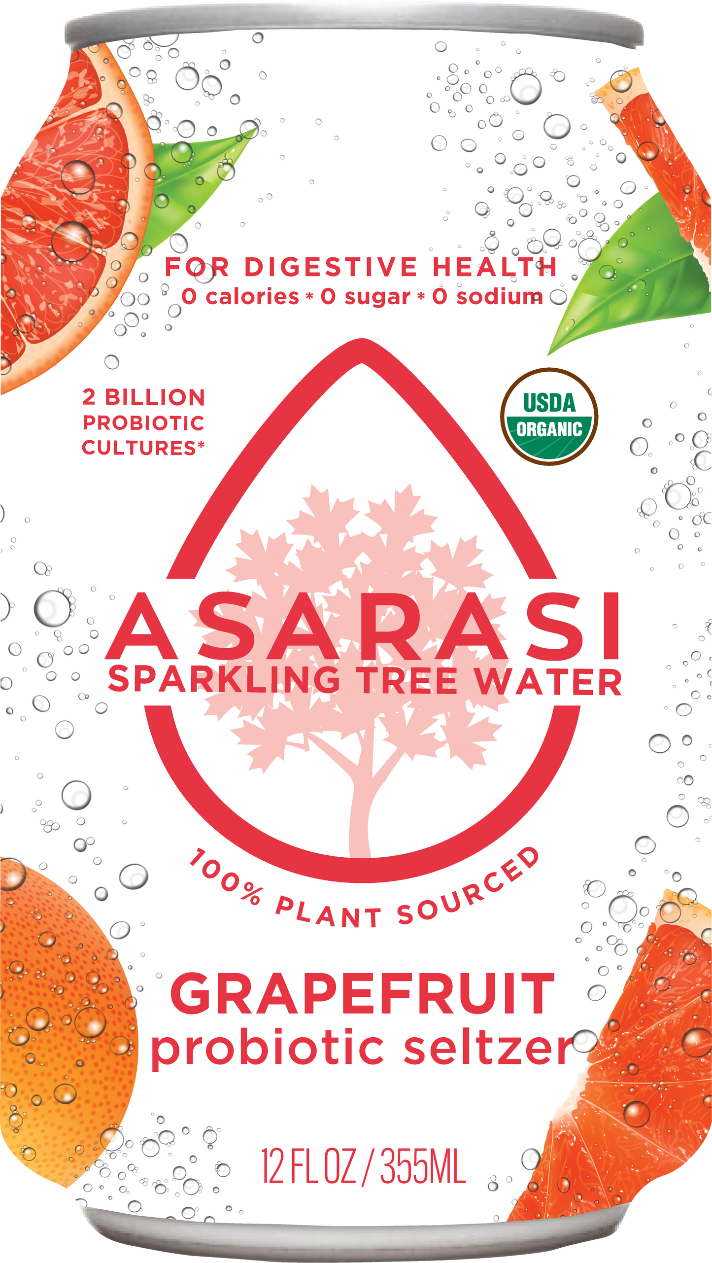 Asarasi Grapefruit Probiotic Seltzer - 12-Pack