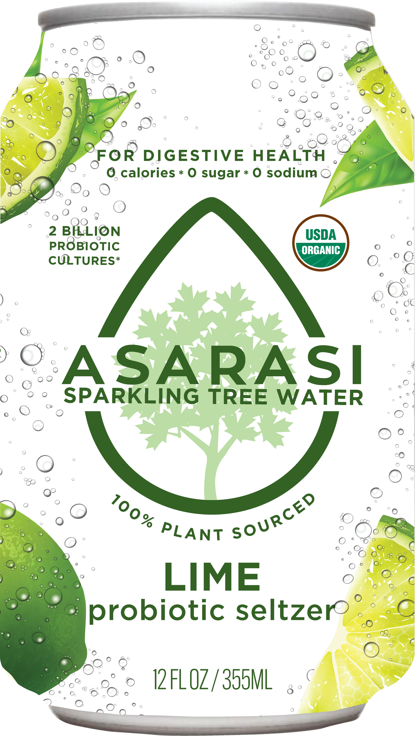 Asarasi Lime Probiotic Seltzer - 12-Pack