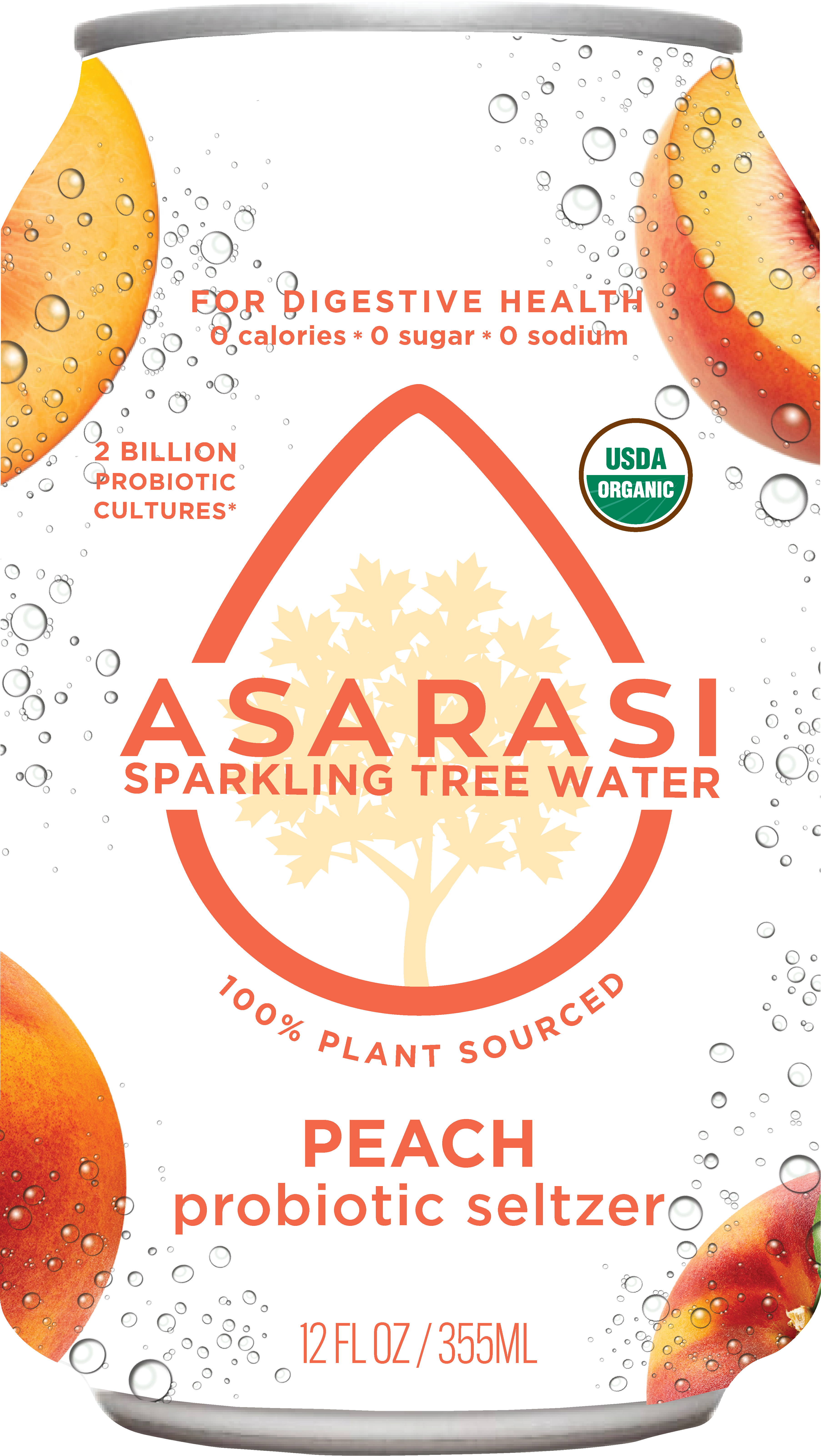 PEACH PROBIOTIC SELTZER - 12-PACK ALUMINUM CANS – Asarasi, Inc.