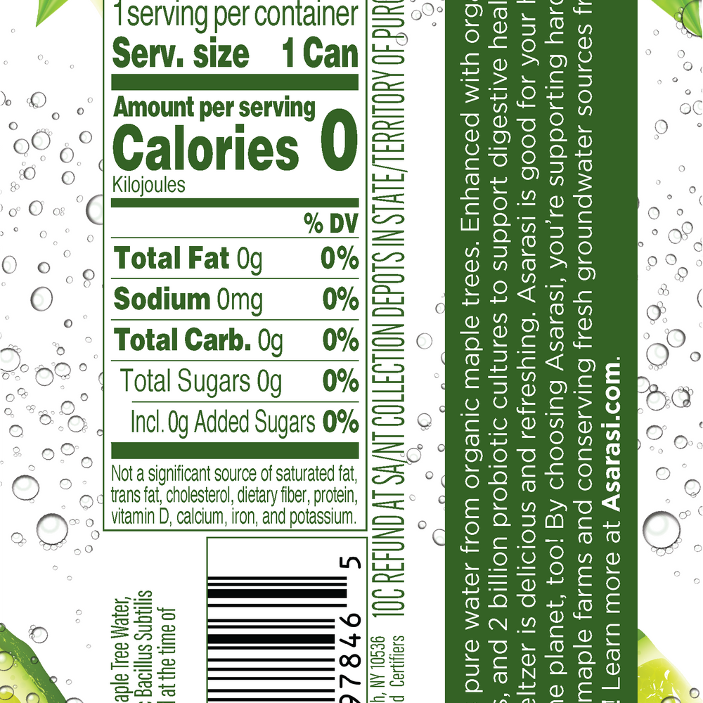 
                      
                        Asarasi Lime Probiotic Seltzer - 12-Pack
                      
                    