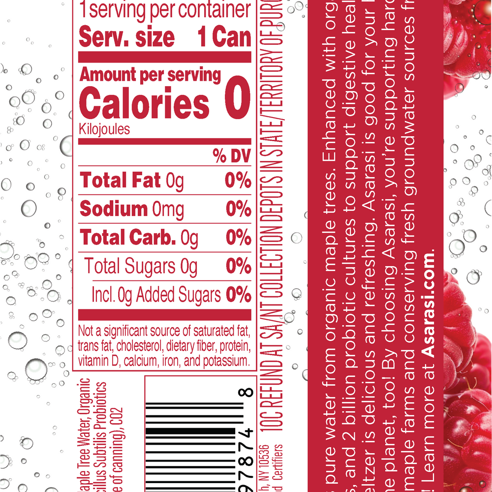 
                      
                        Asarasi Raspberry Probiotic Seltzer - 12-Pack
                      
                    