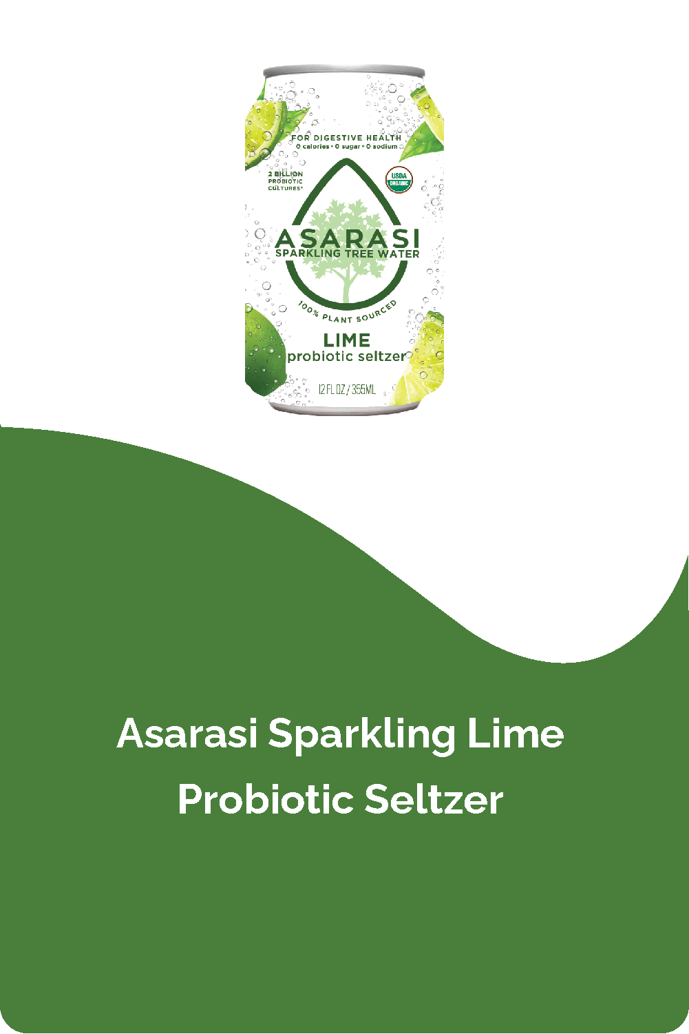 Asarasi Lime Probiotic Seltzer - 12-Pack
