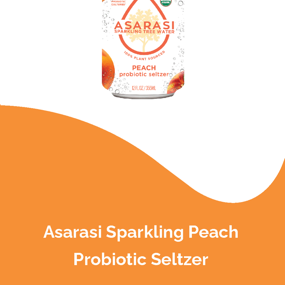 Asarasi Peach Probiotic Seltzer - 12-Pack