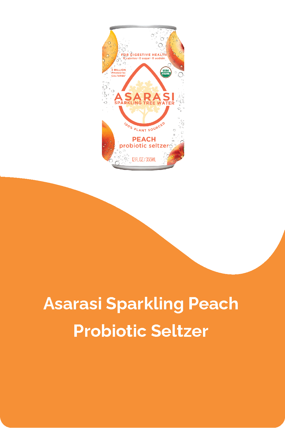 Asarasi Peach Probiotic Seltzer - 12-Pack