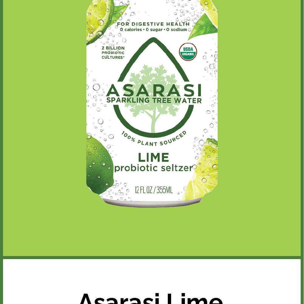 Asarasi Lime Probiotic Seltzer - 12-Pack