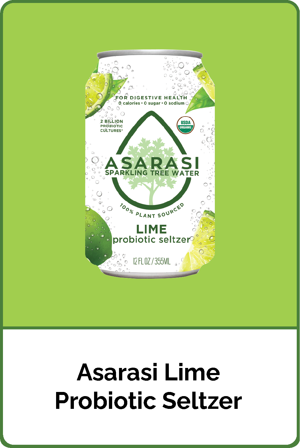 Asarasi Lime Probiotic Seltzer - 12-Pack