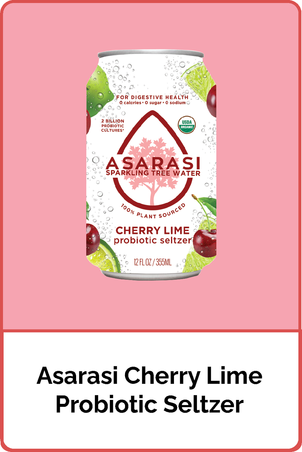 Asarasi Cherry Lime Probiotic Seltzer - 12-Pack
