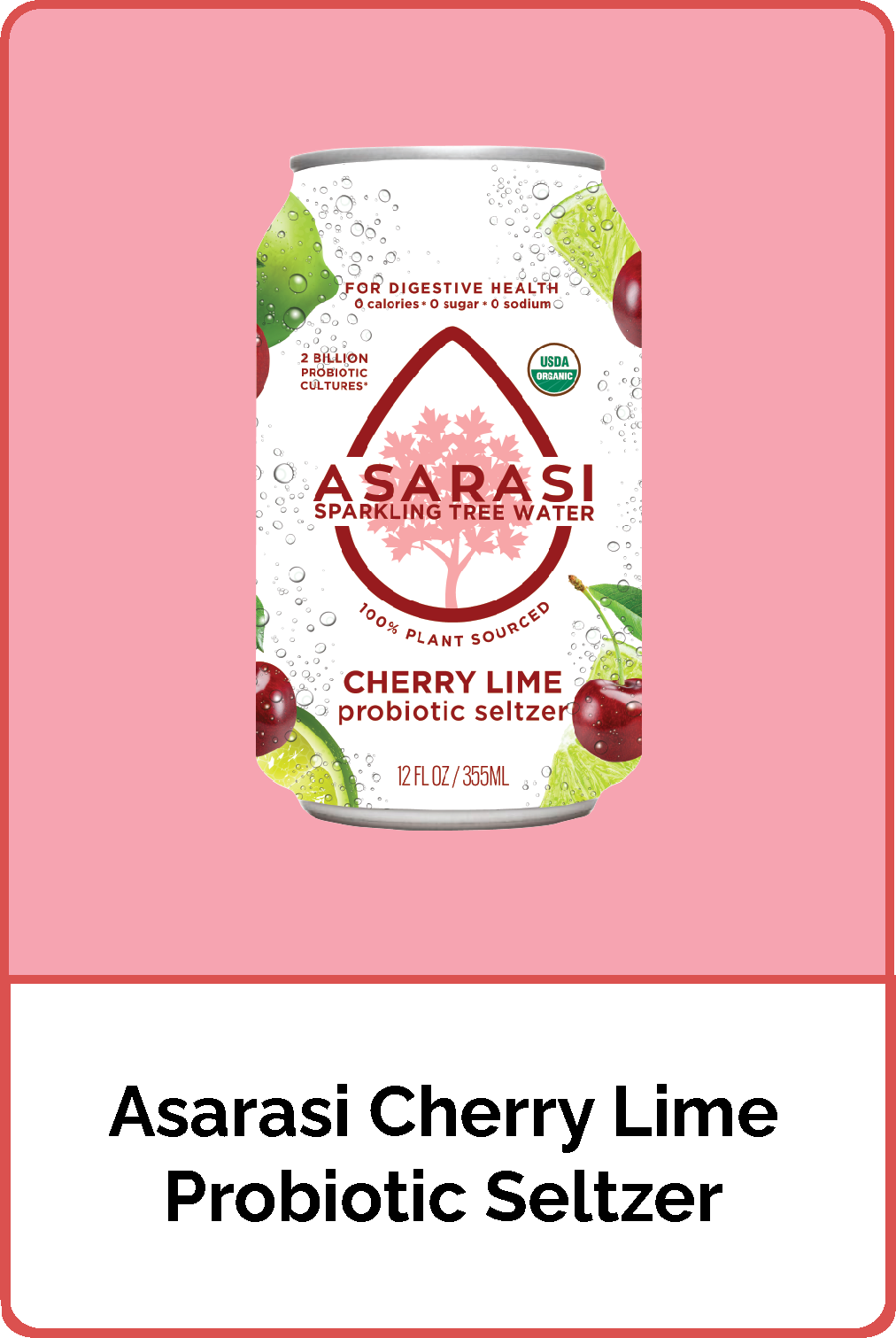 Asarasi Cherry Lime Probiotic Seltzer - 12-Pack