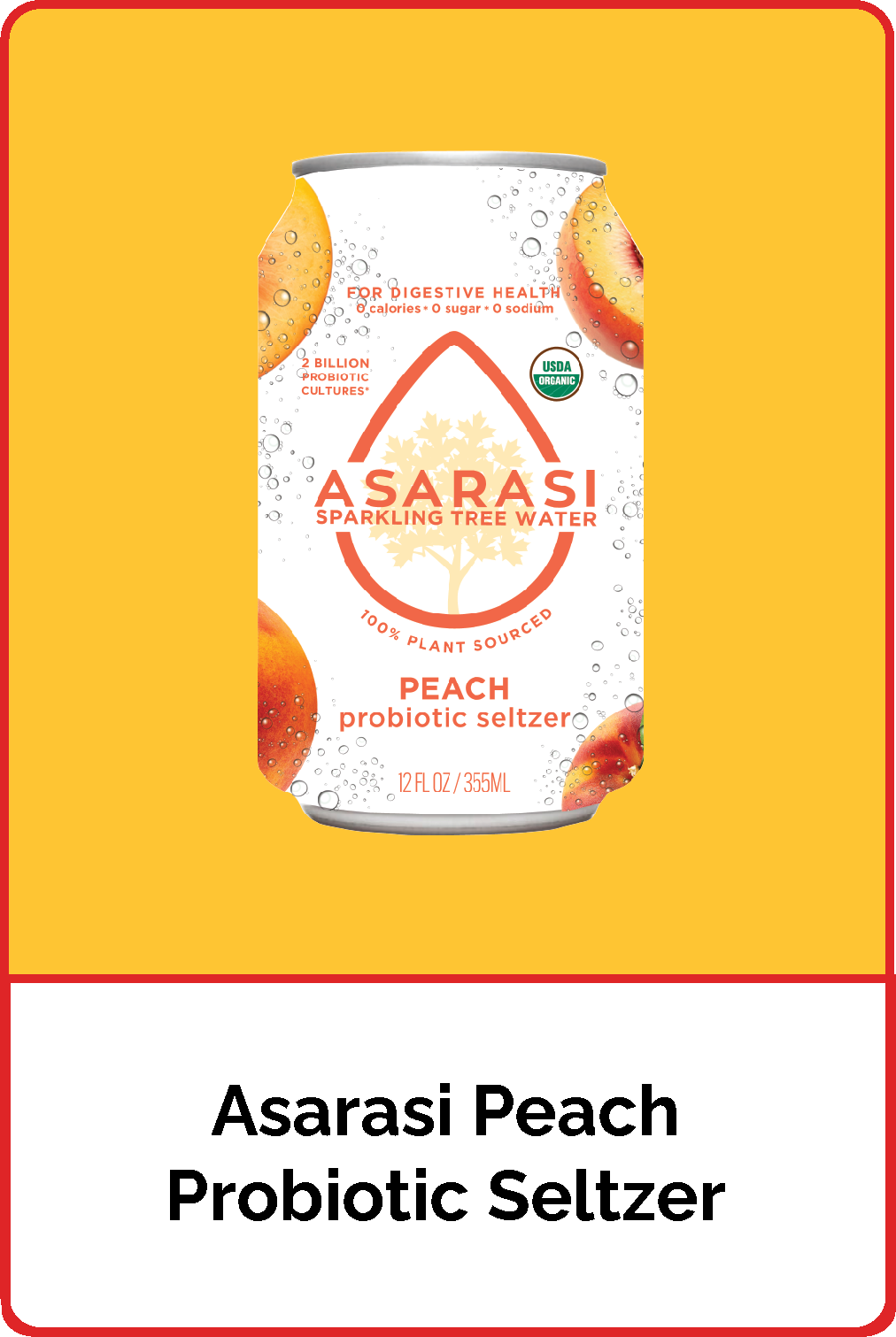 Asarasi Peach Probiotic Seltzer - 12-Pack