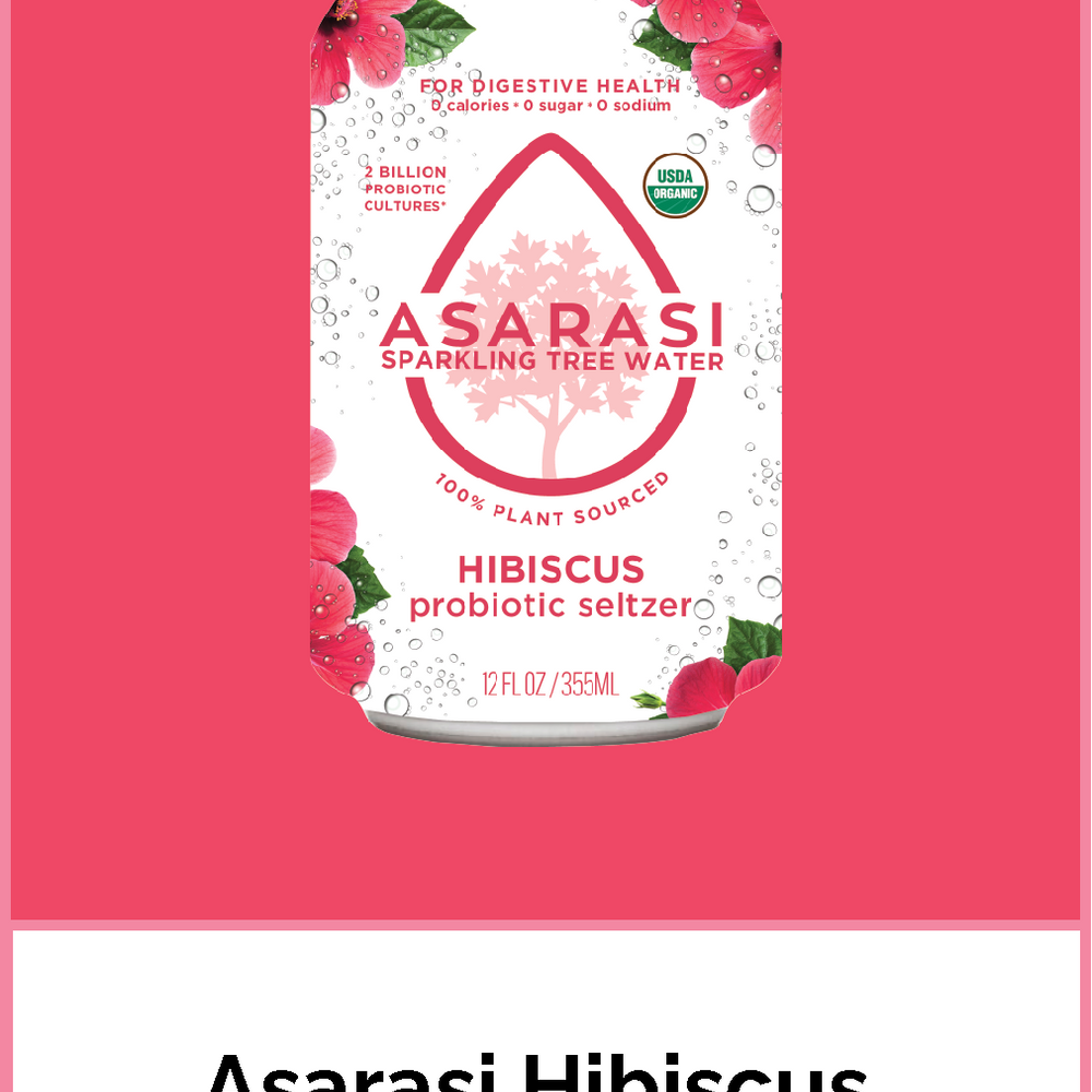 Asarasi Hibiscus Probiotic Seltzer - 12-Pack