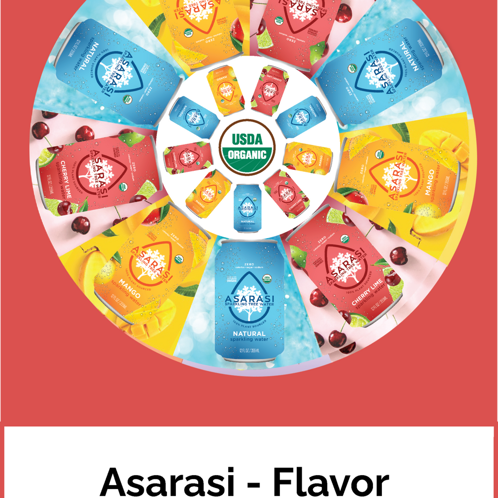 Asarasi Sparkling 3 Flavor Variety 12-Pack