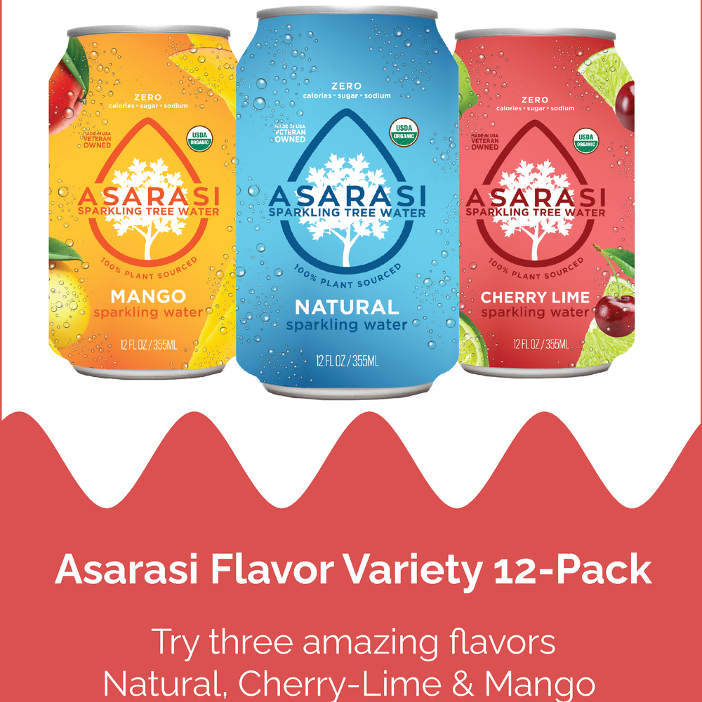 Asarasi Sparkling 3 Flavor Variety 12-Pack